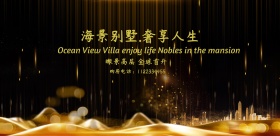 奢华质感房产夜景海报展板背景墙