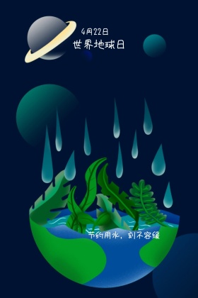 世界地球日宣传公众号封面图模版