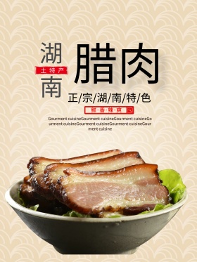 湖南土特产腊肉美食海报