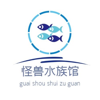 蓝色简约水族馆logo