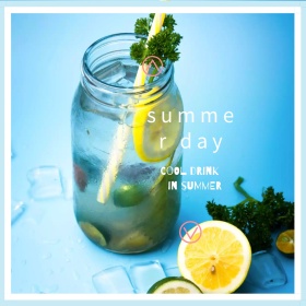 蓝色粉色摄影夏日公众号正方形配图