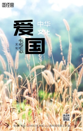 校园文化爱国手机营销海报
