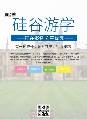 简约风格硅谷游学宣传海报