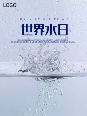 清爽蓝海世界水日海报
