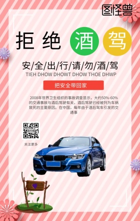 拒绝酒驾公益手机海报