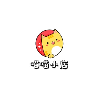 创意卡通可爱喵喵店铺招牌logo