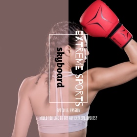 极限运动运动之空中滑板简约黑白方形配图正在人物素材