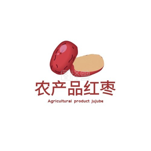 枣红色-农产品红枣红色创意logo设计在线图片制作-图怪兽