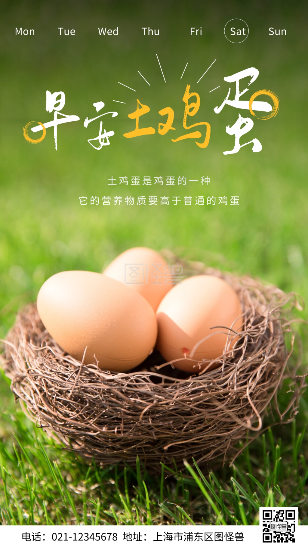 早安土鸡蛋摄影简约创意日签