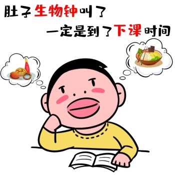 托腮生物钟简约卡通娱乐创意男孩表情包