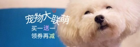蓝色卡通宠物促销淘宝电商banner