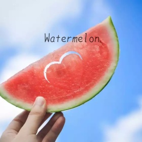 卡通夏季西瓜甜美鲸鱼手机微博封面模板