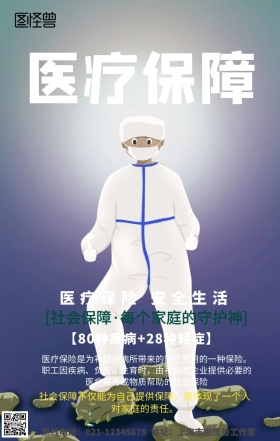 医疗保障手机营销海报