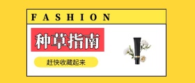 种草指南 赶快收藏起来 FASHION 种草指南简约促销分享公众号封面