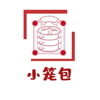 红白简约小笼包logo