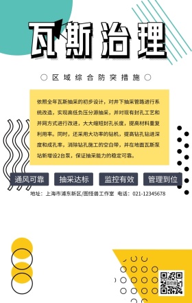 瓦斯治理创意卡通海报