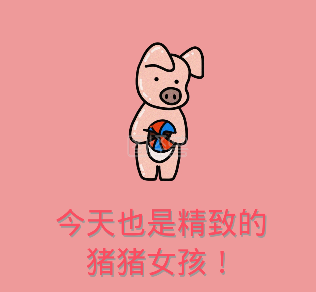 今天也是精致的猪猪女孩搞笑表情