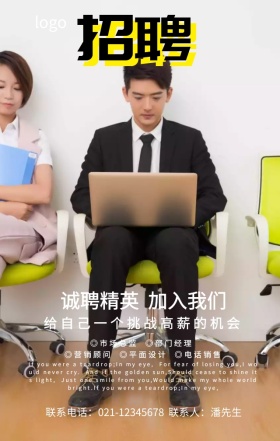 企业招聘大气宣传手机营销海报