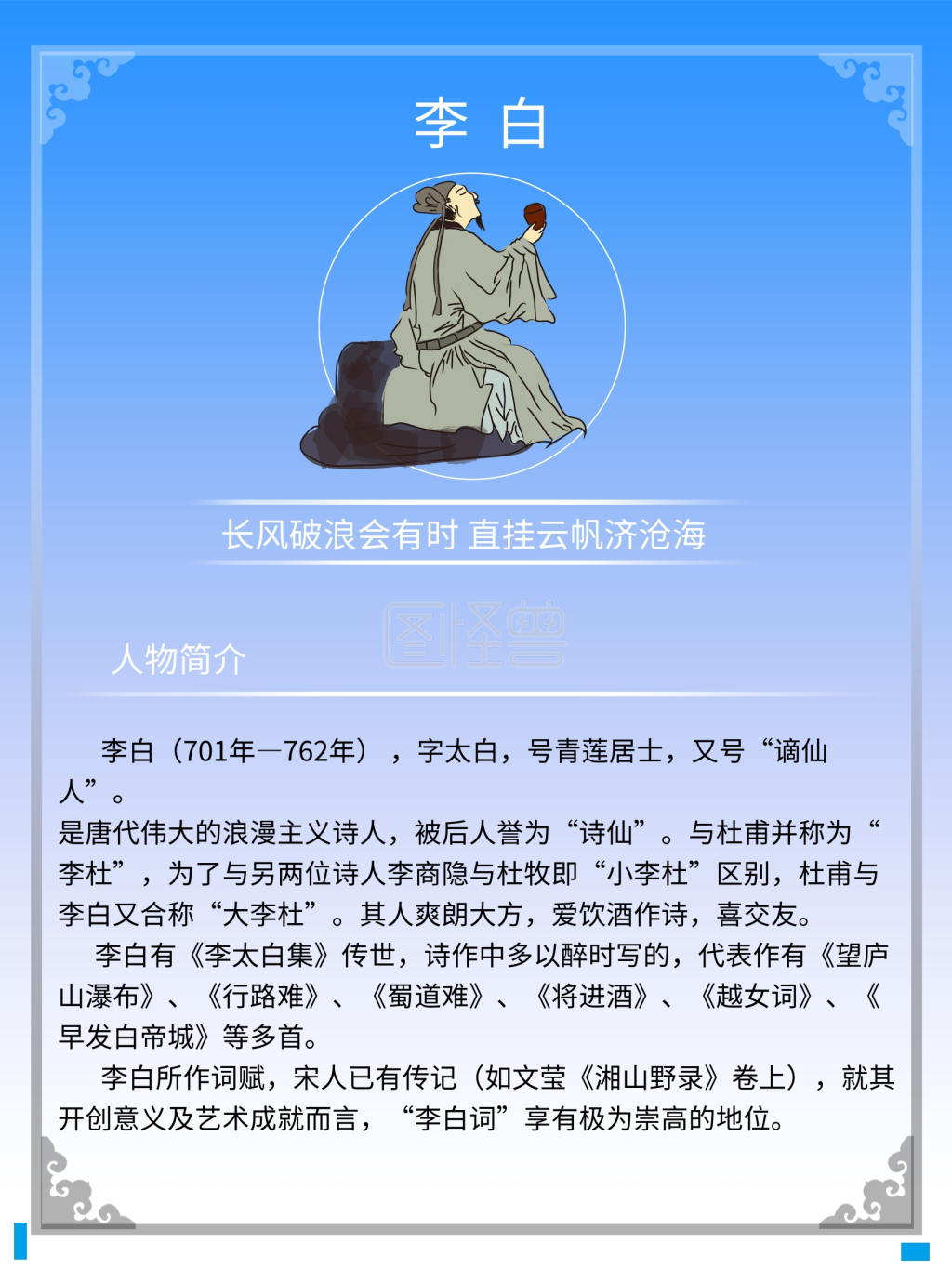 原创简约名人简介海报