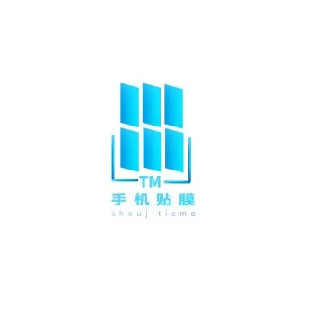 蓝色渐变几何手机贴膜logo