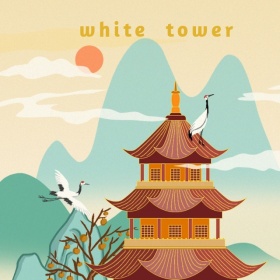 白塔建筑手机微博封面模板