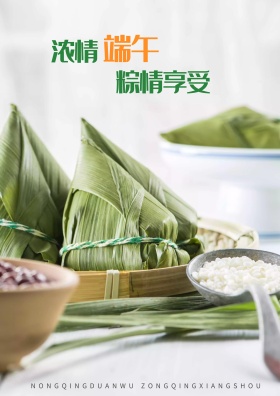 端午节粽子手绘插画海报