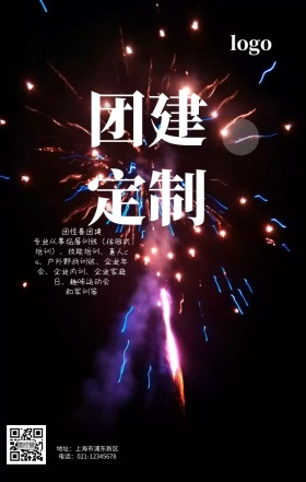 大气高端企业团建定制外包手机营销海报
