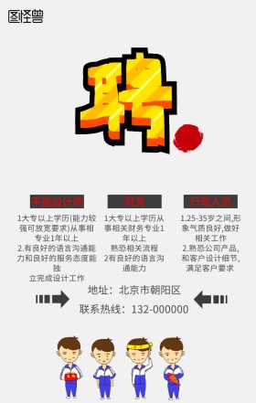 招聘小人创意手机海报
