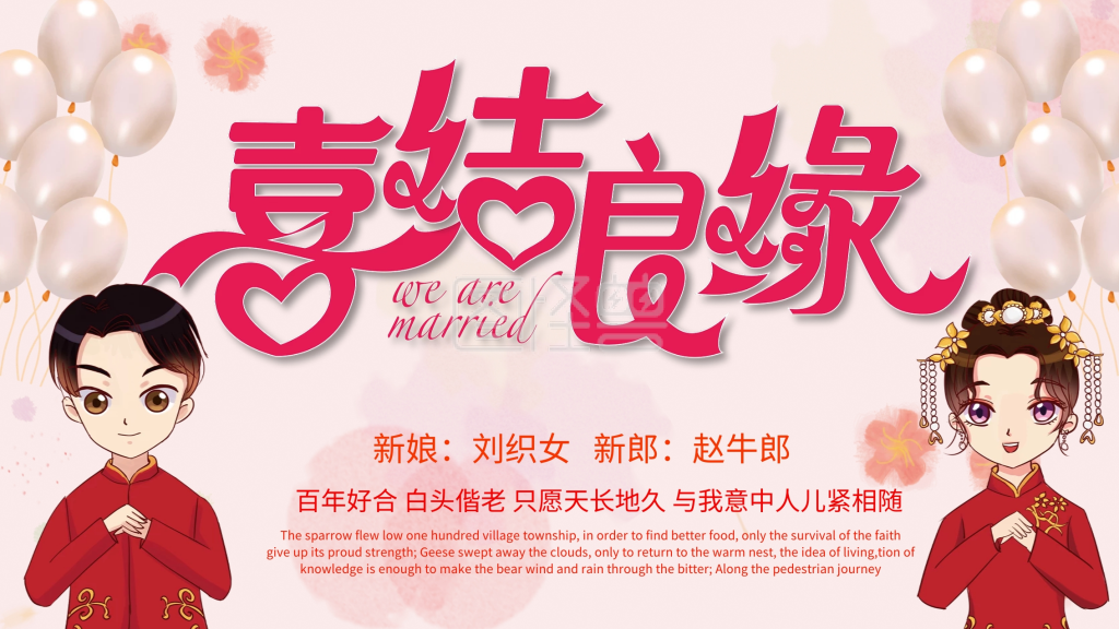 喜结良缘婚礼祝福展板