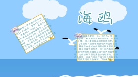 卡通创意扁平可爱海鸥手抄报海报