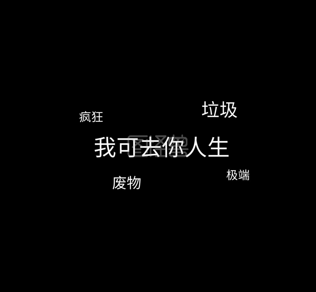 我可去真是的狗屎人生黑色简约文字