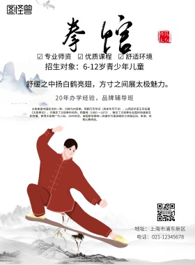 大气中国风拳馆宣传页