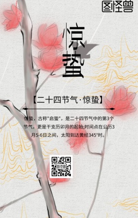 惊蛰中国风二十四节气日签