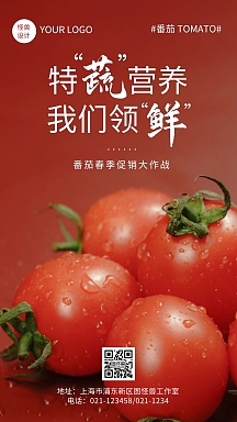 番茄生鲜优惠活动摄影图手机海报