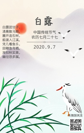 中国二十四节气之白露海报