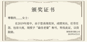 公司颁奖证书横版海报