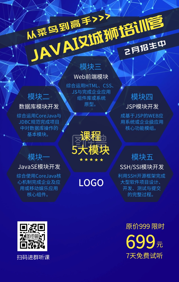 机械工程师-Java工程师培训课程营销手机海报在线图片制作-图怪兽