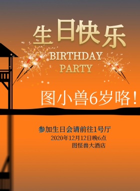 小朋友生日宴生日会海报