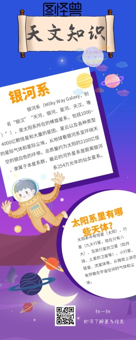 天文知识科普营销长图