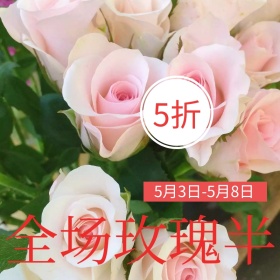 简约红色玫瑰花店促销淘宝主图宣传模板