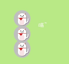 卡通可爱小猫绿色背景朋友圈封面