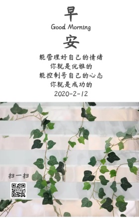 早安床边的绿叶蔓延日签