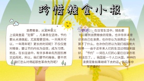 珍惜粮食小报手抄报