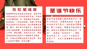 圣诞夜红色简约手抄报