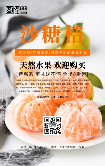 沙糖桔广告手机海报设计