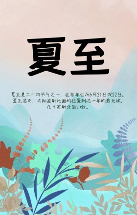 夏至水墨文艺荷花手绘清新海报