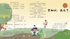 蓝色卡通知识竞赛诗句描写手抄报