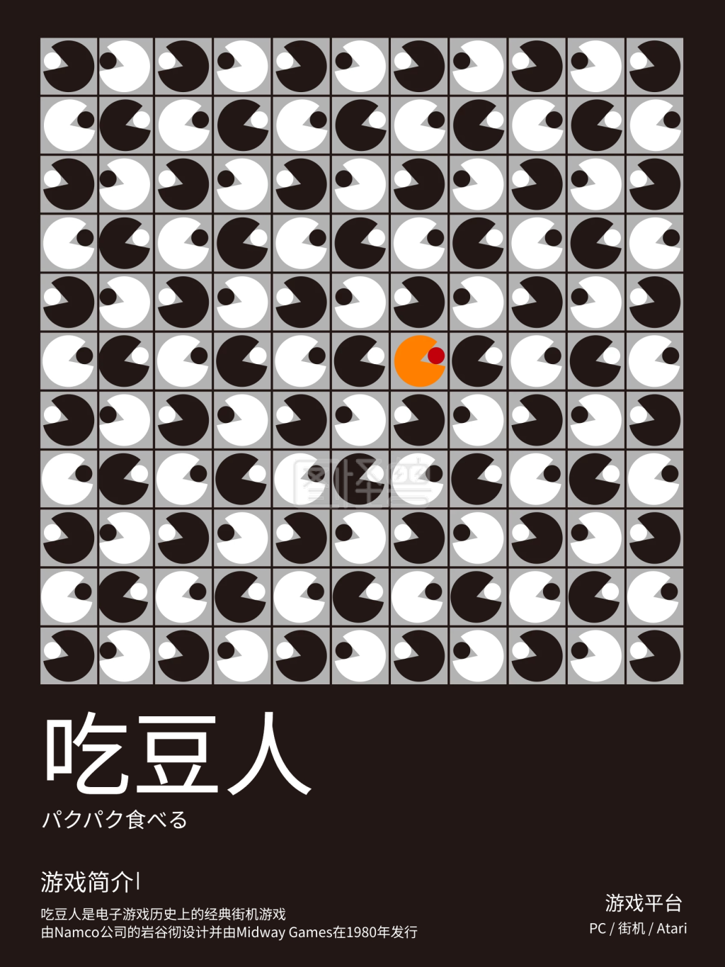 游戏海报吃豆人重复与特异