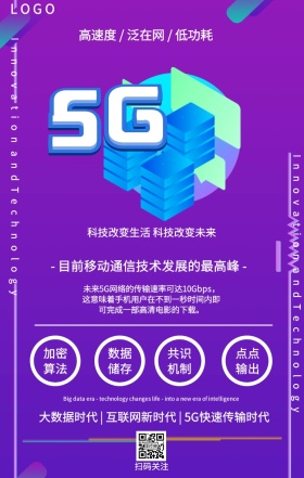 简约5G时代网络生活未来手机海报