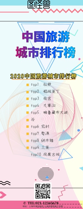 旅游城市排行榜营销长图
